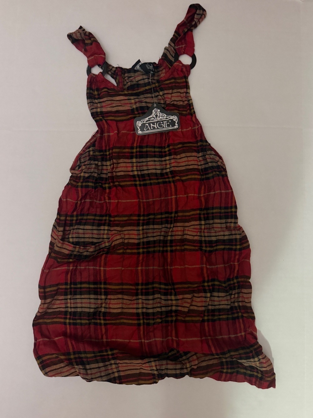 Angie Red and Black Plaid Kids Skirt